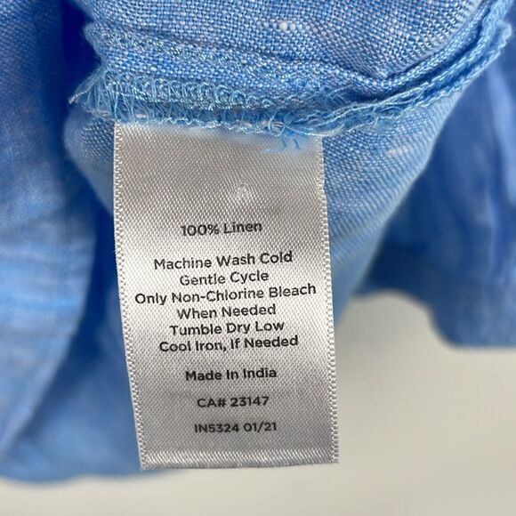 Talbots LINEN BUTTON-BACK BLOUSE - CROSS DYED size Small - Picture 10 of 13